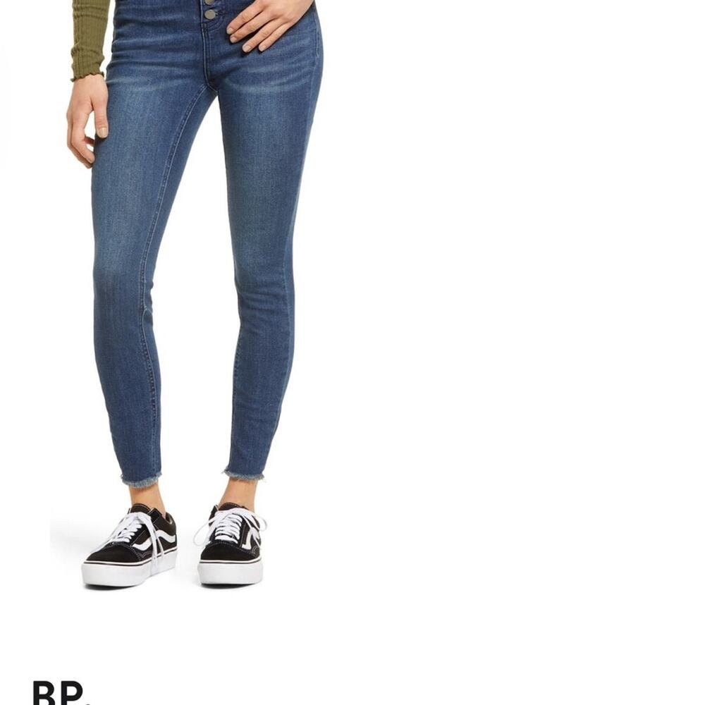 BP. Women’s Women’s High Waist Ankle Skinny Jeans Button Fly size 28 Dark Blue